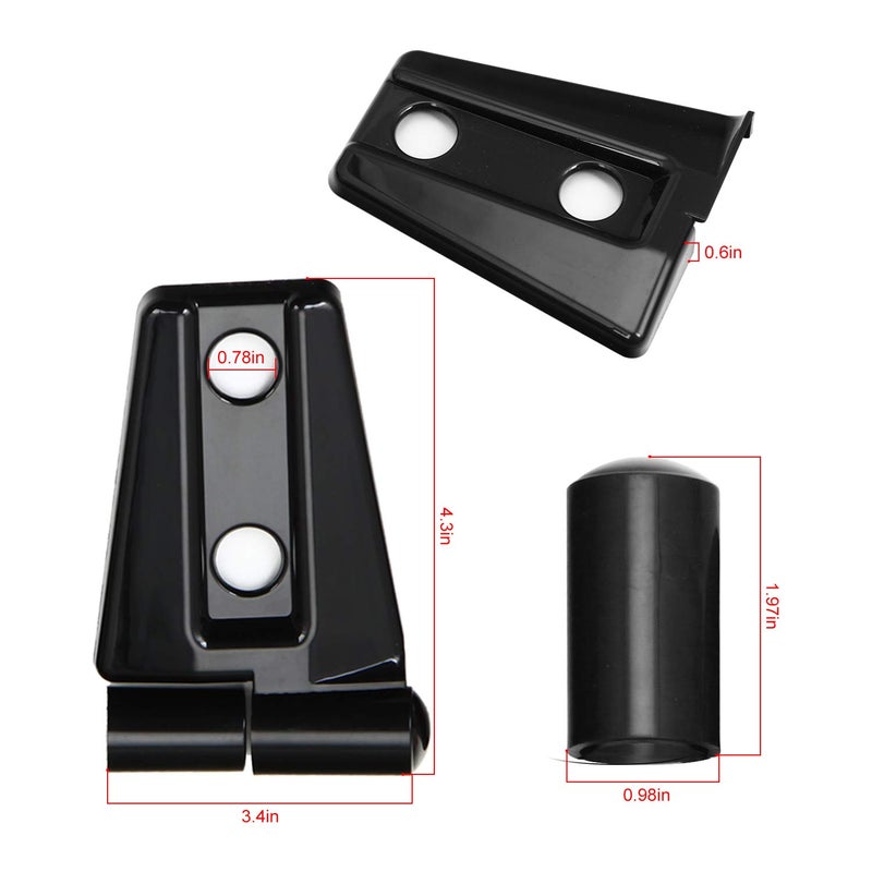 CheroCar Door Hinge Covers Protector Black Kit Fits for Jeep Wranlger Unlimited Rubicon Sahara Sports Accessories 2007-2018 JK JKU 8pcs - Image 4